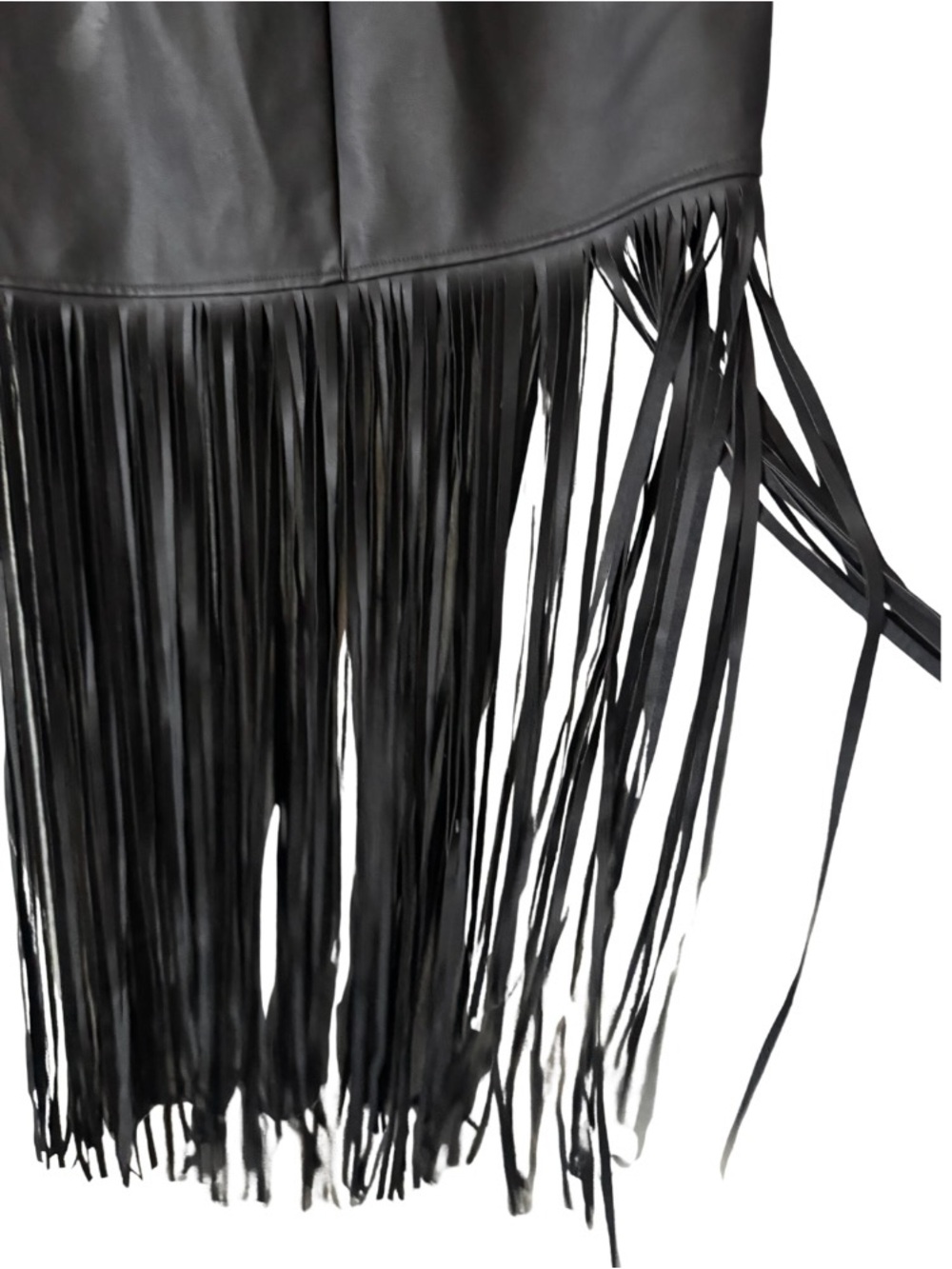 Windsor Faux Leather Fringe Maxi Skirt - Picture 3 of 11